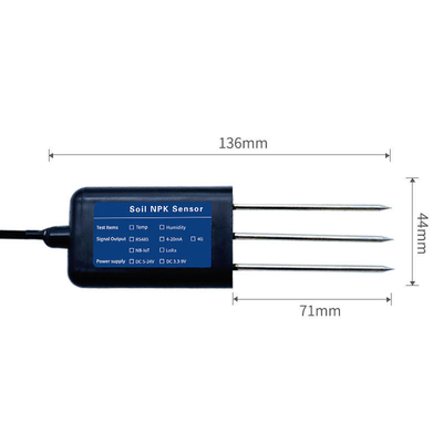 スマート農業 3in1 NPK 土壌 3ピンセンサー RS485 Modbus 出力とパフォーマンス