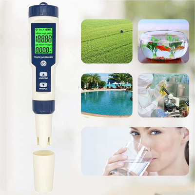多パラメータ pH メーター 5 in 1 TDS/EC/塩分度/TEMP 交換可能な電極を搭載した試験器