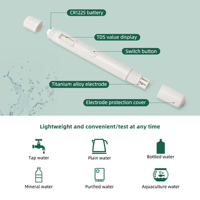 高精度 TDS メーター 1 ボタンペン型 0-9990ppm 測定範囲 ± 2% 正確さ