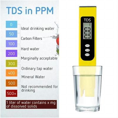 155mm ポータブル TDS PH コンボ テスト ウォーター トリートメント 産業 標準 効率