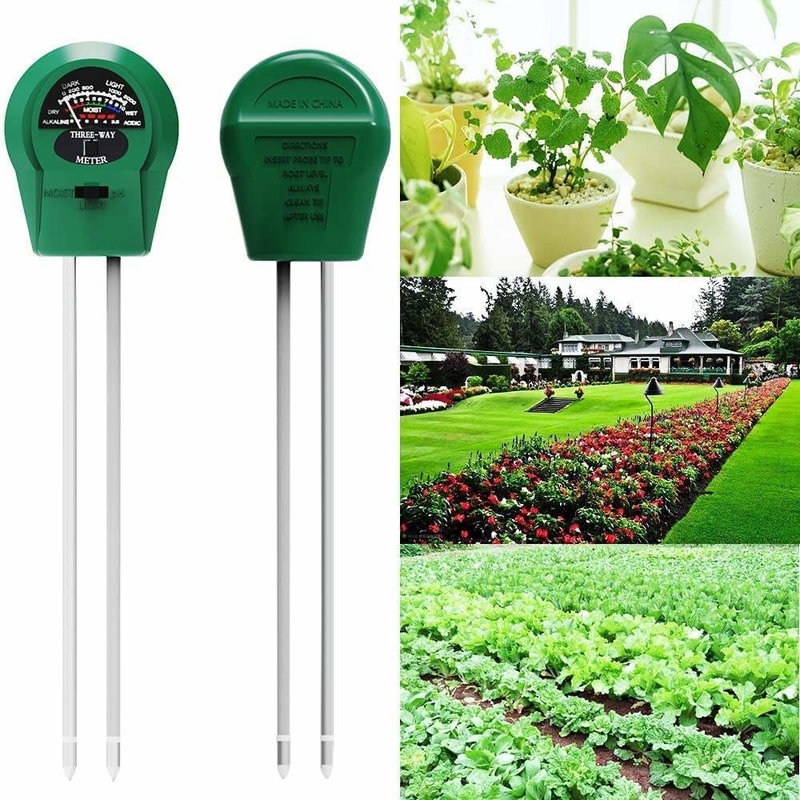 植物/芝生/農場/庭園用の3イン1湿度/光度/塩分測定器